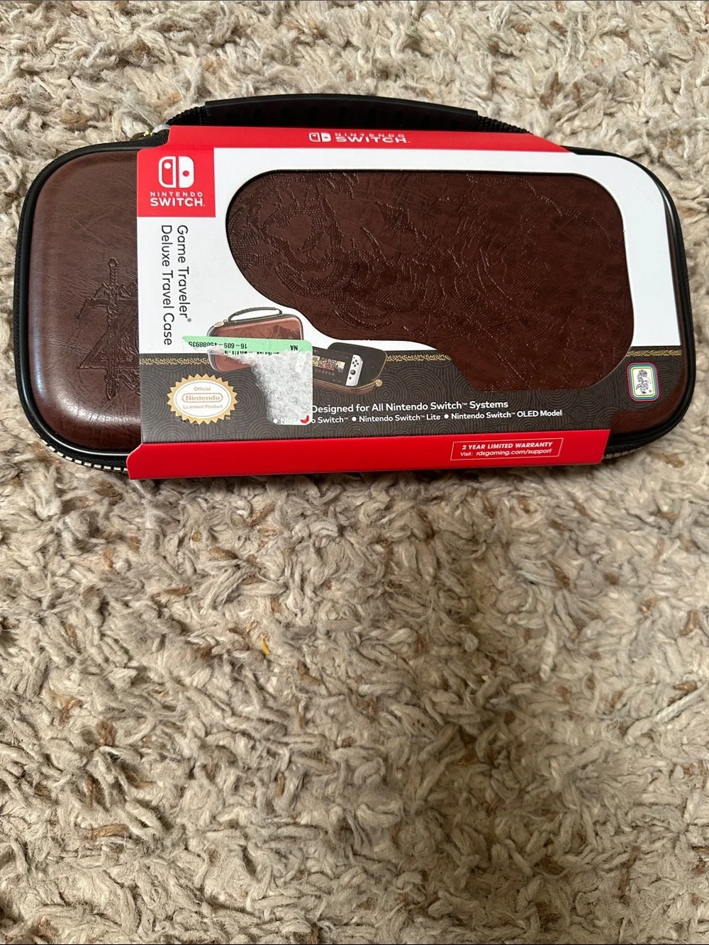 Nintendo Brown Faux Leather Game Traveler Deluxe Case